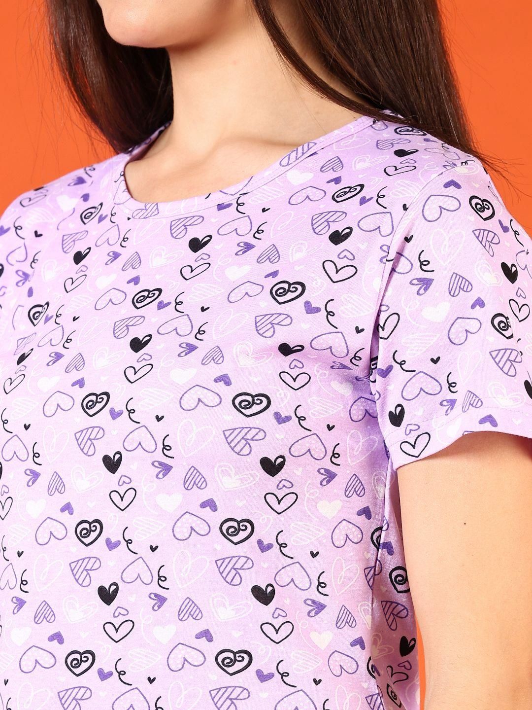 v mart women conversational printed round neck cotton t shirt