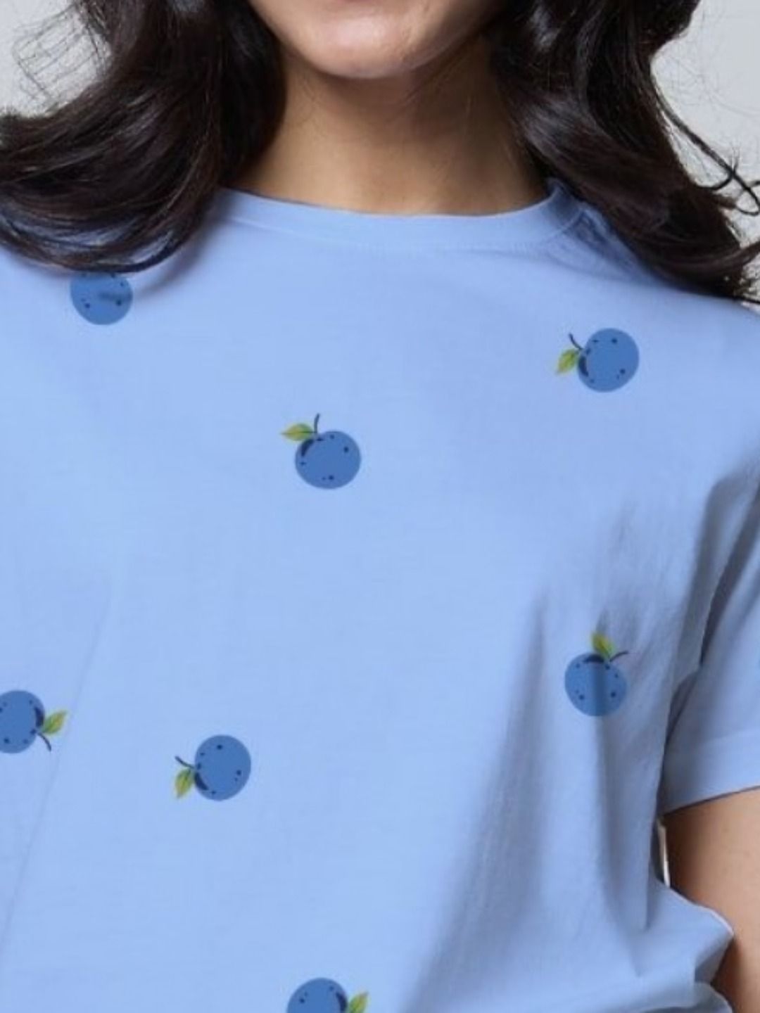 dky women printed round neck extended sleeves pockets t shirt