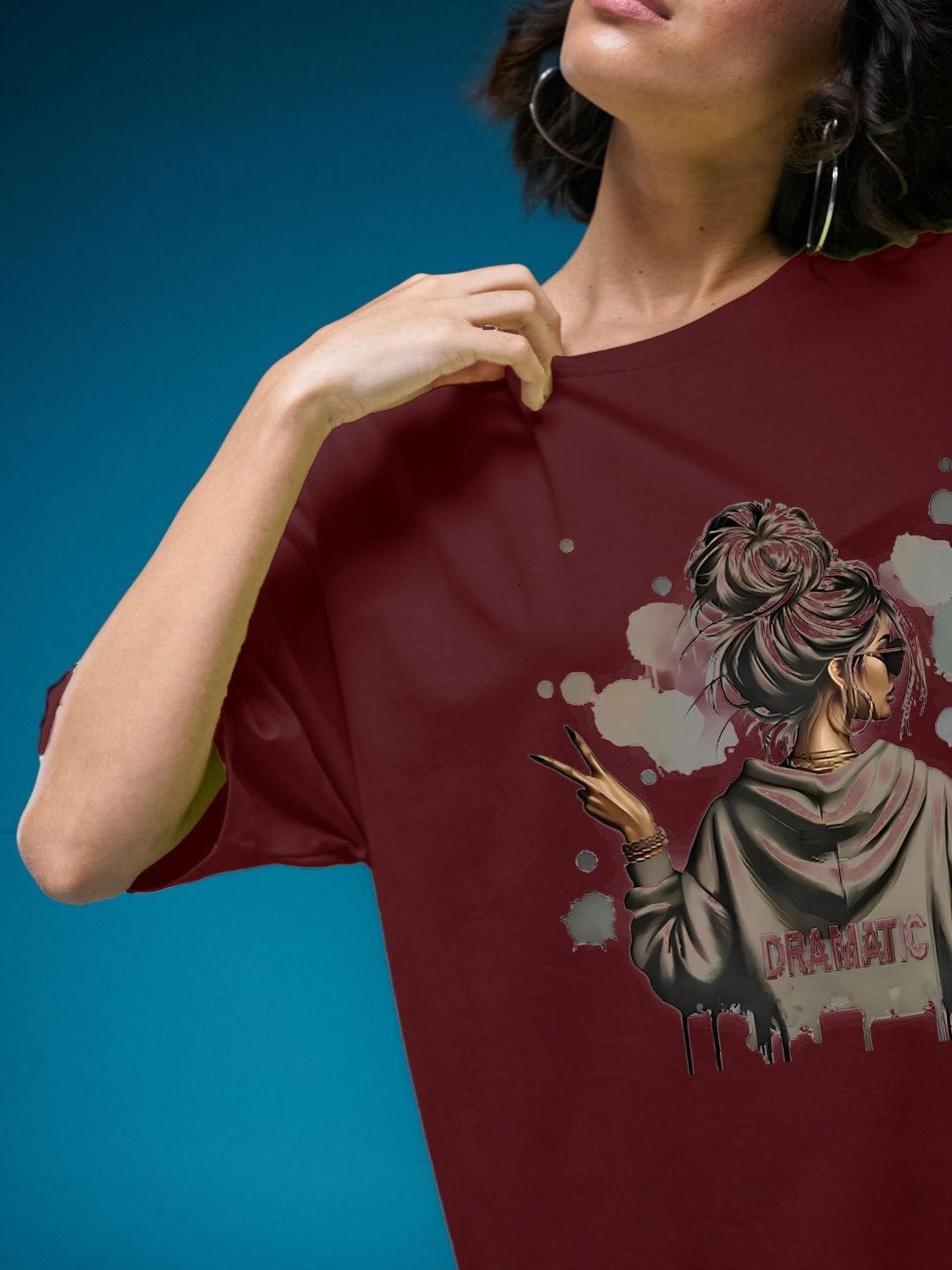 dressberry graphic printed round neck oversized cotton t shirt dressberry graphic printed round neck oversized cotton t shirt