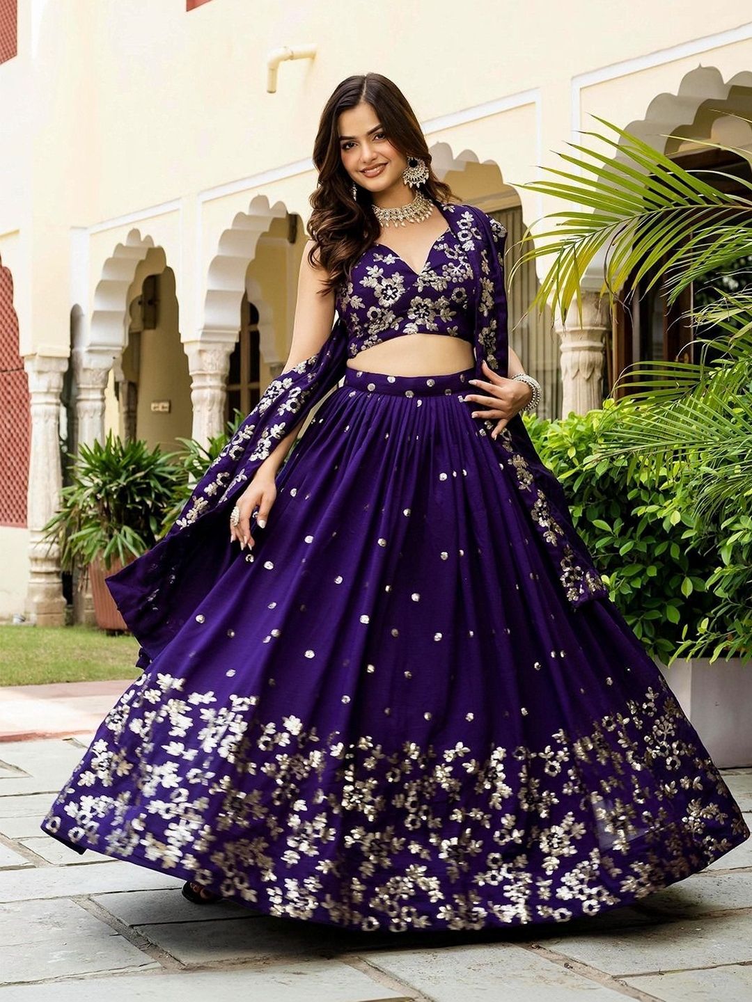 reelove factory embellished sequinned ready to wear lehenga & blouse with dupatta reelove factory embellished sequinned ready to wear lehenga & blouse with dupatta