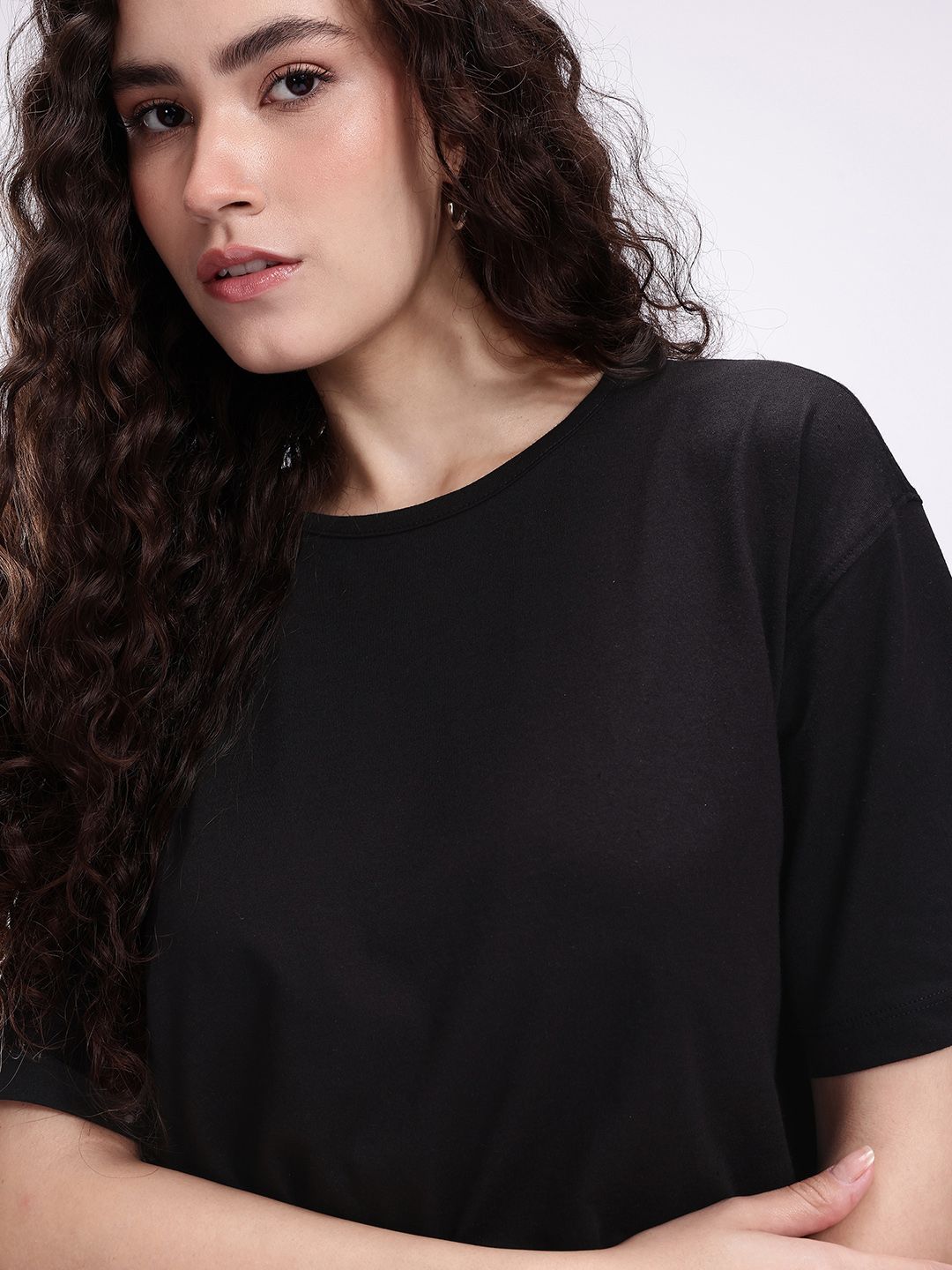 kook n keech drop shoulder sleeves knitted casual t shirt