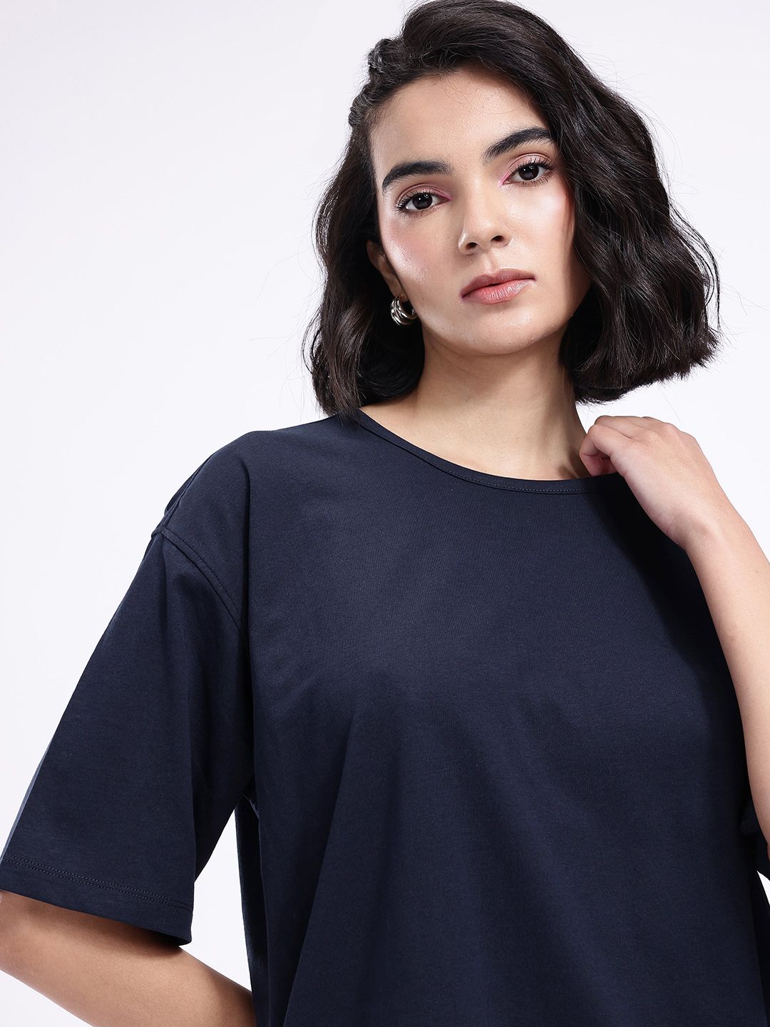 kook n keech drop shoulder sleeves pure cotton oversized t shirt