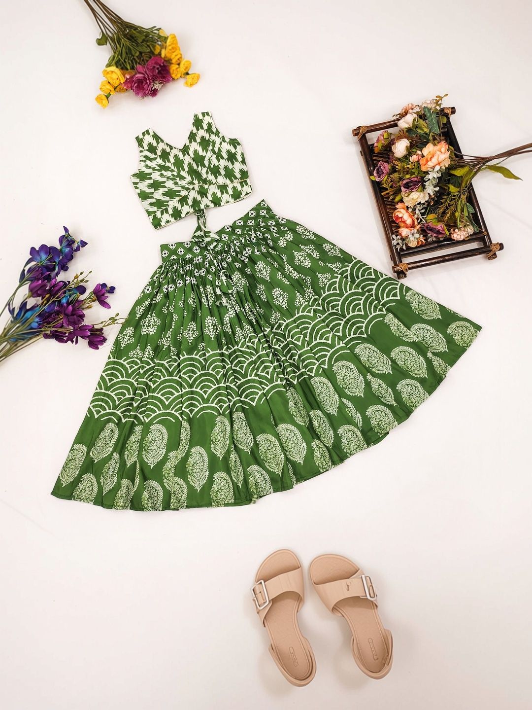 katrodiya enterprise girls printed block print ready to wear lehenga & katrodiya enterprise girls printed block print ready to wear lehenga &