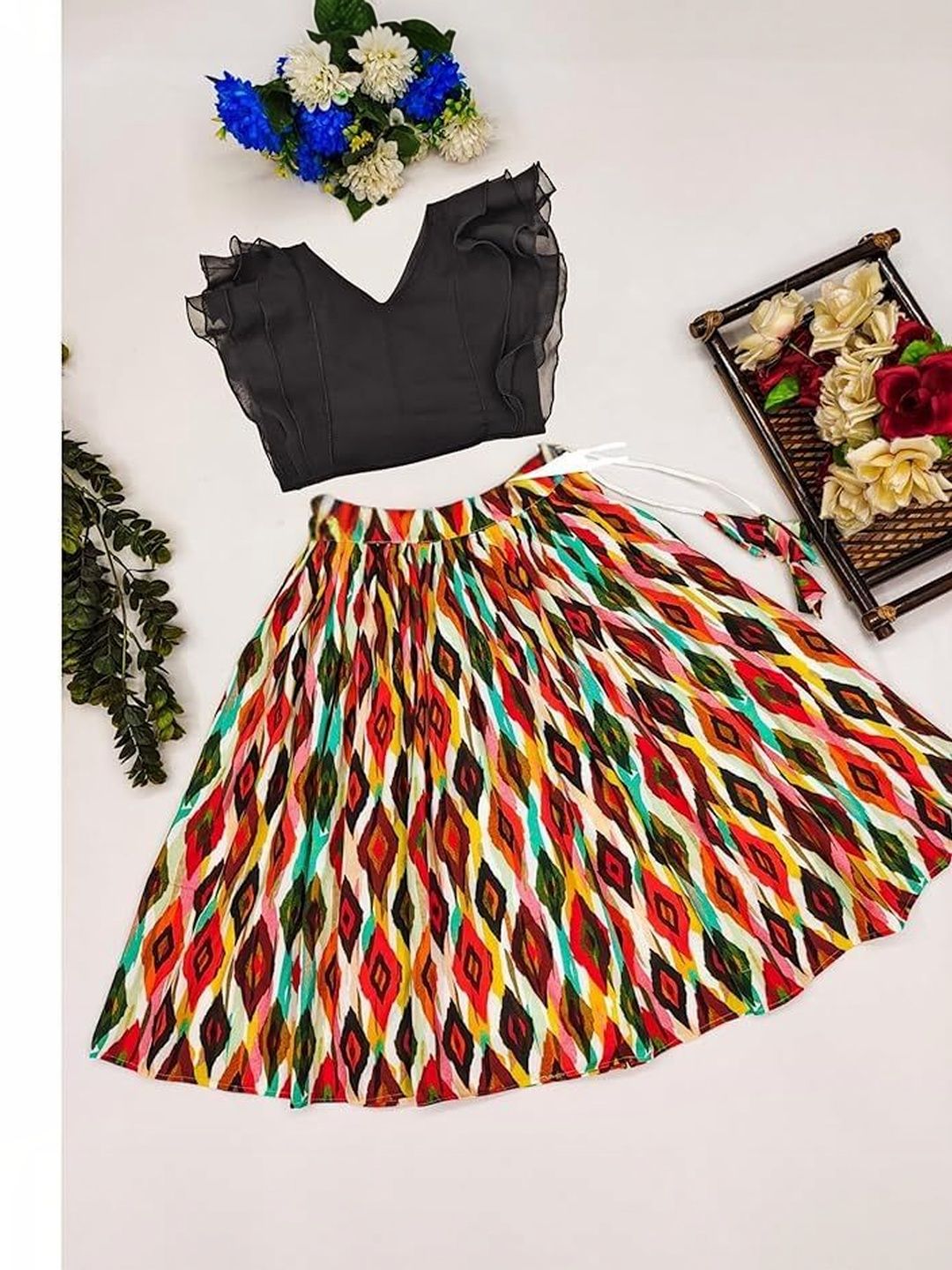 drishiv enterprise girls tie and dye ready to wear lehenga & drishiv enterprise girls tie and dye ready to wear lehenga &