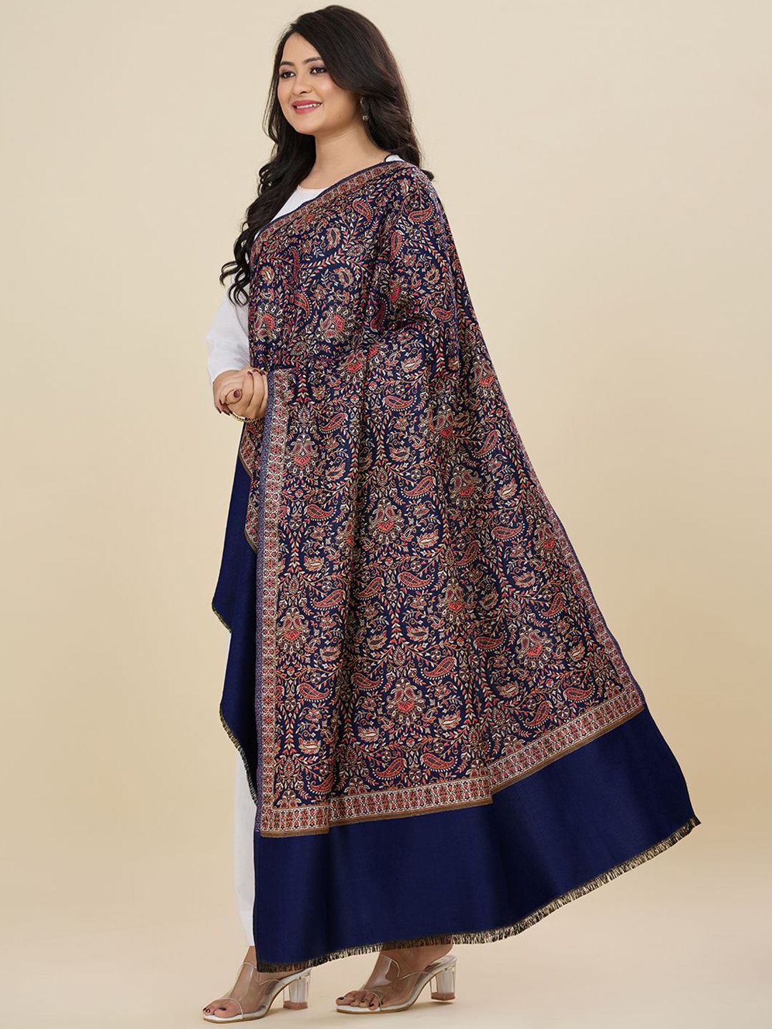 weavers villa women floral woven design winter shawl weavers villa women floral woven design winter shawl