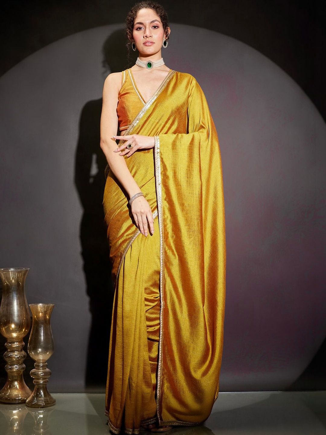 janasya women's mustard silk blend ready to wear embellished saree with unstitched blouse janasya women's mustard silk blend ready to wear embellished saree with unstitched blouse