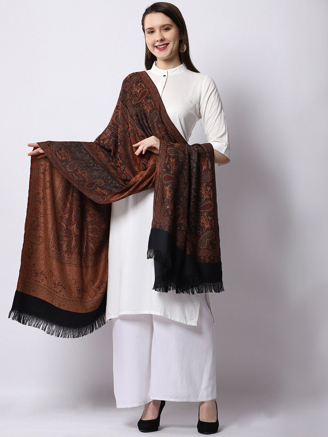 weavers villa women paisley woven design winter shawl weavers villa women paisley woven design winter shawl