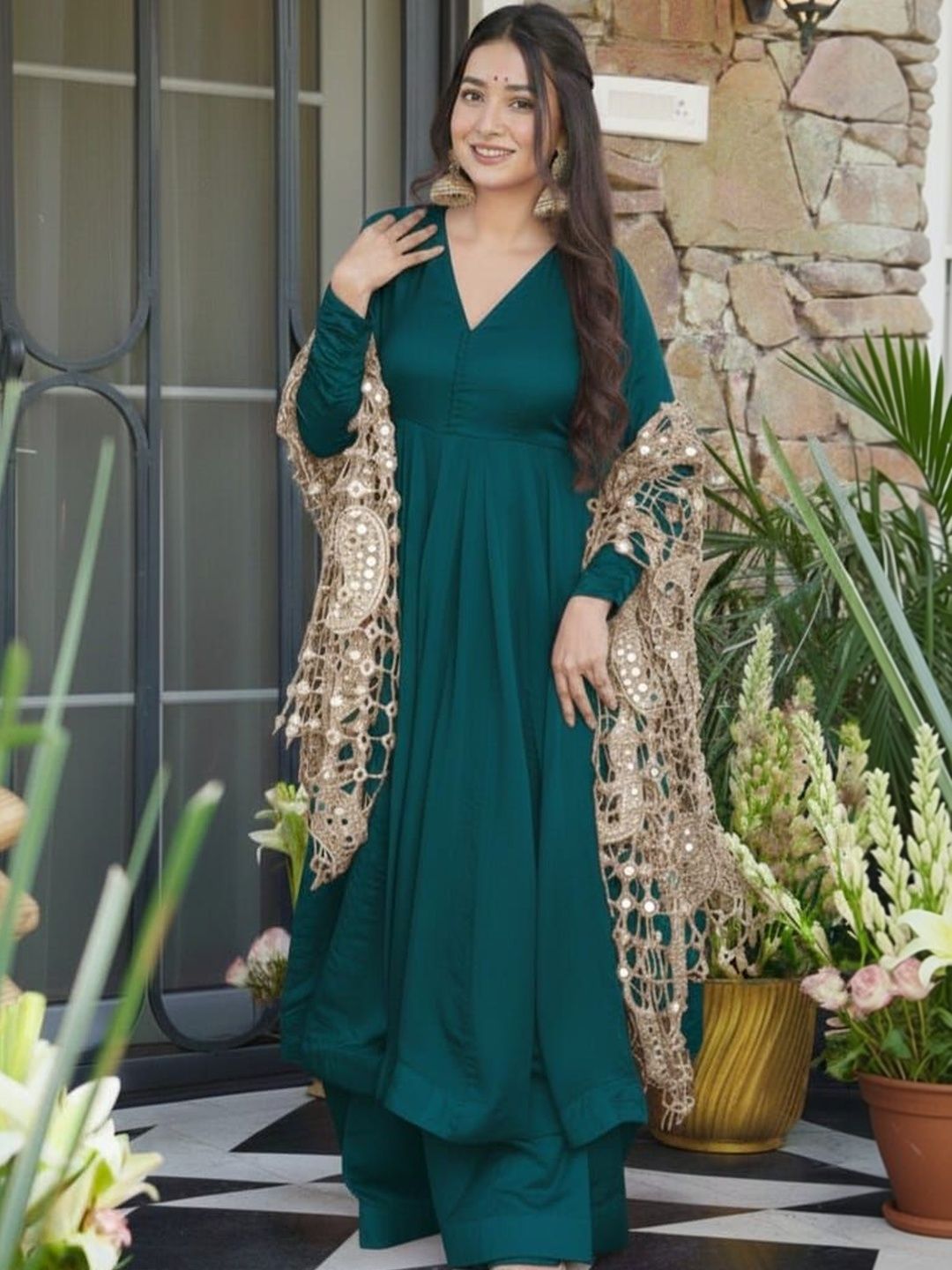 herloom ethnic motifs embroidered dupatta with mirror work herloom ethnic motifs embroidered dupatta with mirror work