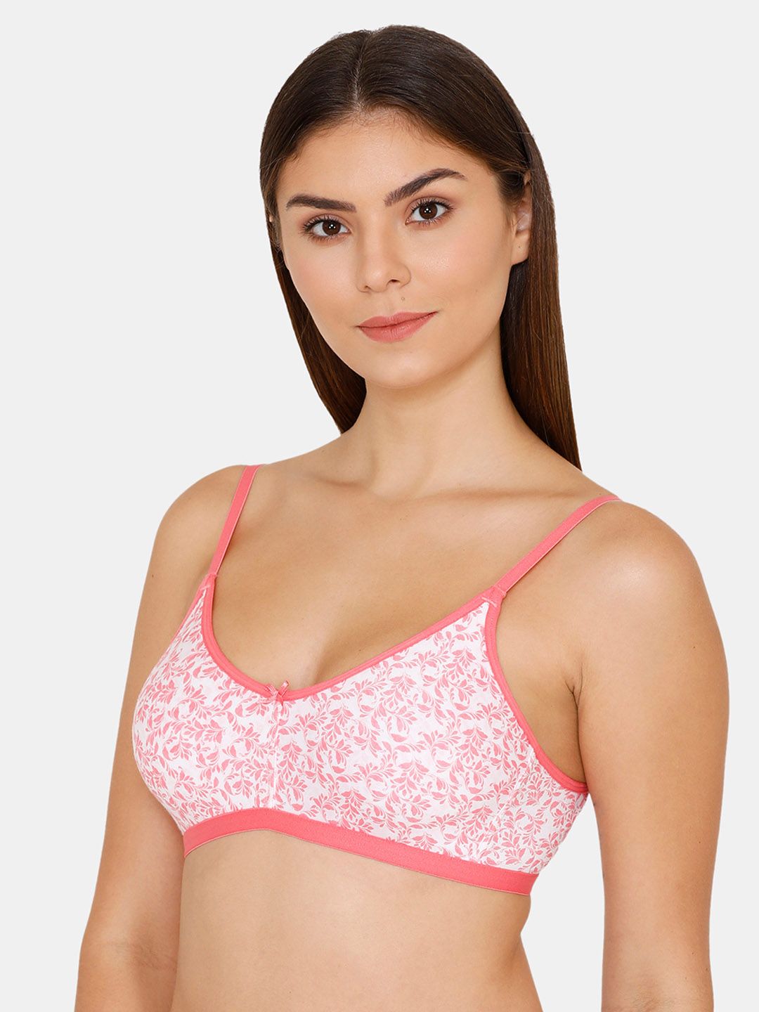 zivame pink & white printed non wired non padded t shirt bra zi1885coreasrtd zivame pink & white printed non wired non padded t shirt bra zi1885coreasrtd