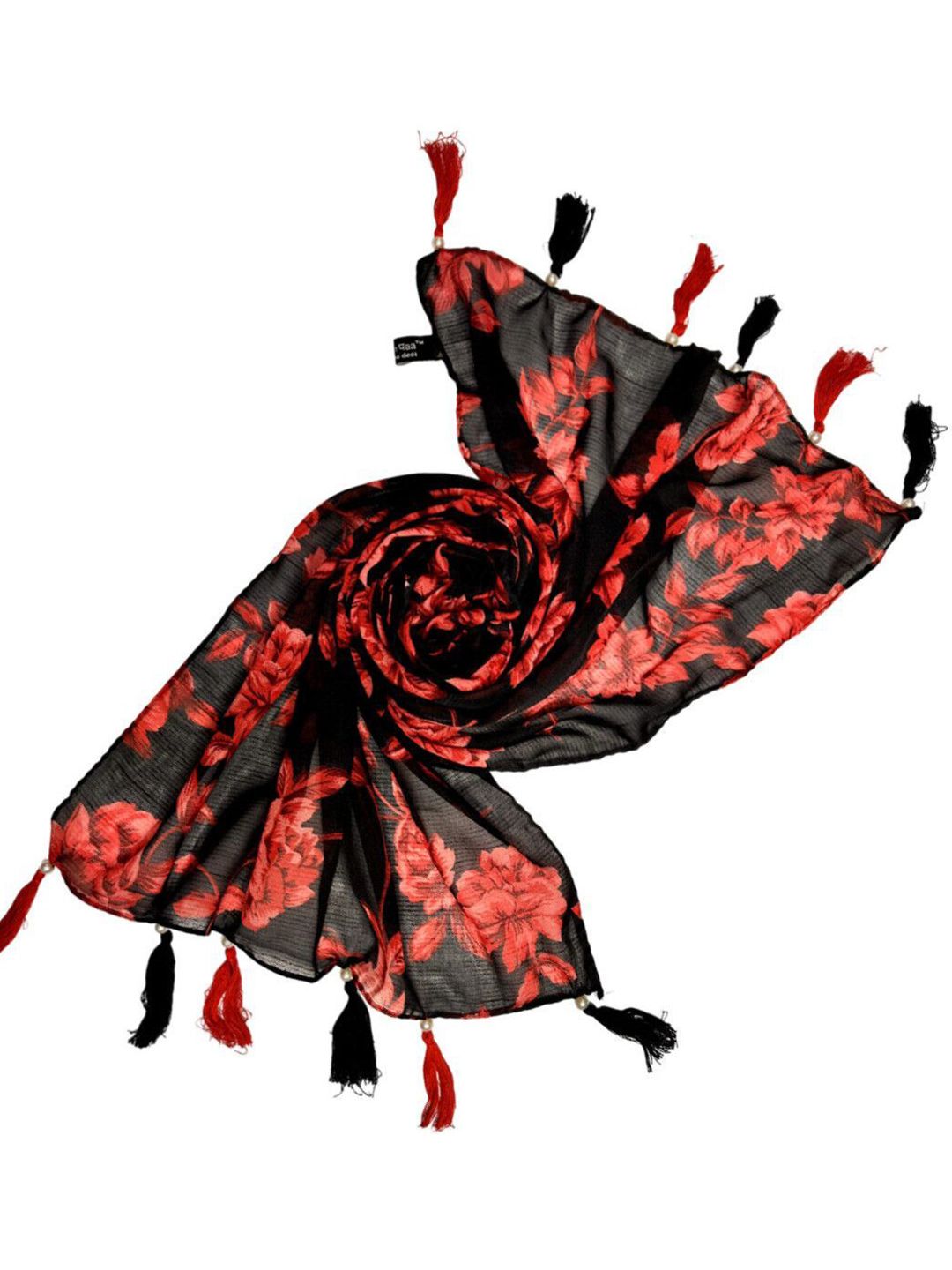 poshampaa be desi women pack of 2 printed scarf with tassells poshampaa be desi women pack of 2 printed scarf with tassells