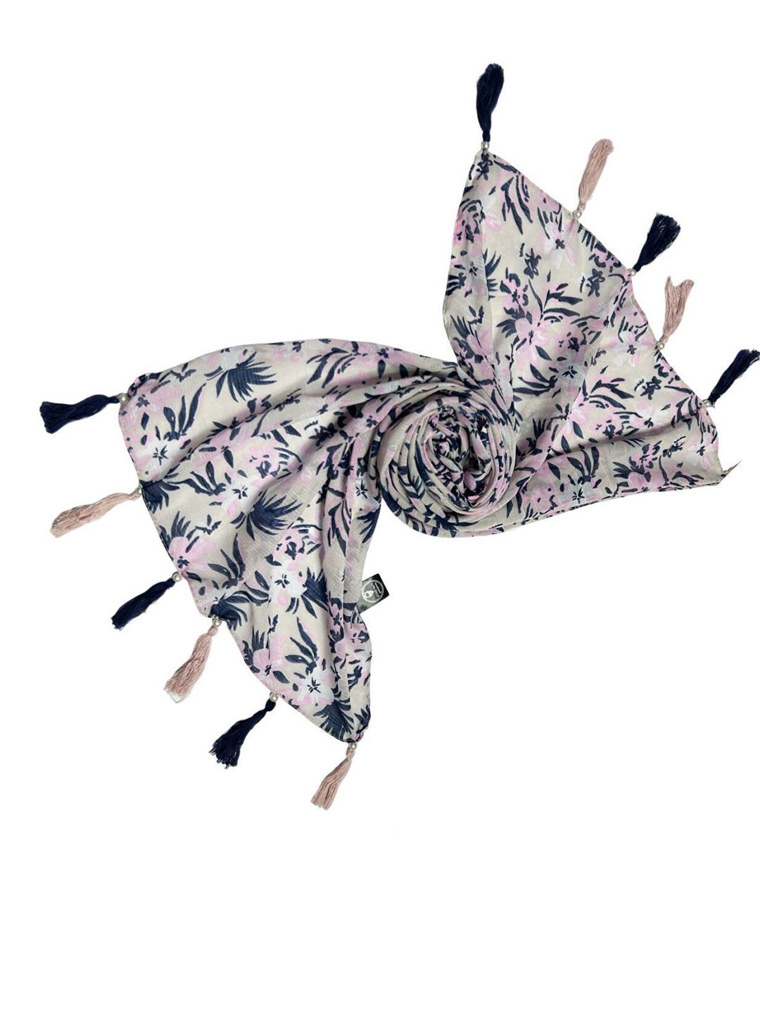 poshampaa be desi women pack of 2 printed scarf with tassells poshampaa be desi women pack of 2 printed scarf with tassells