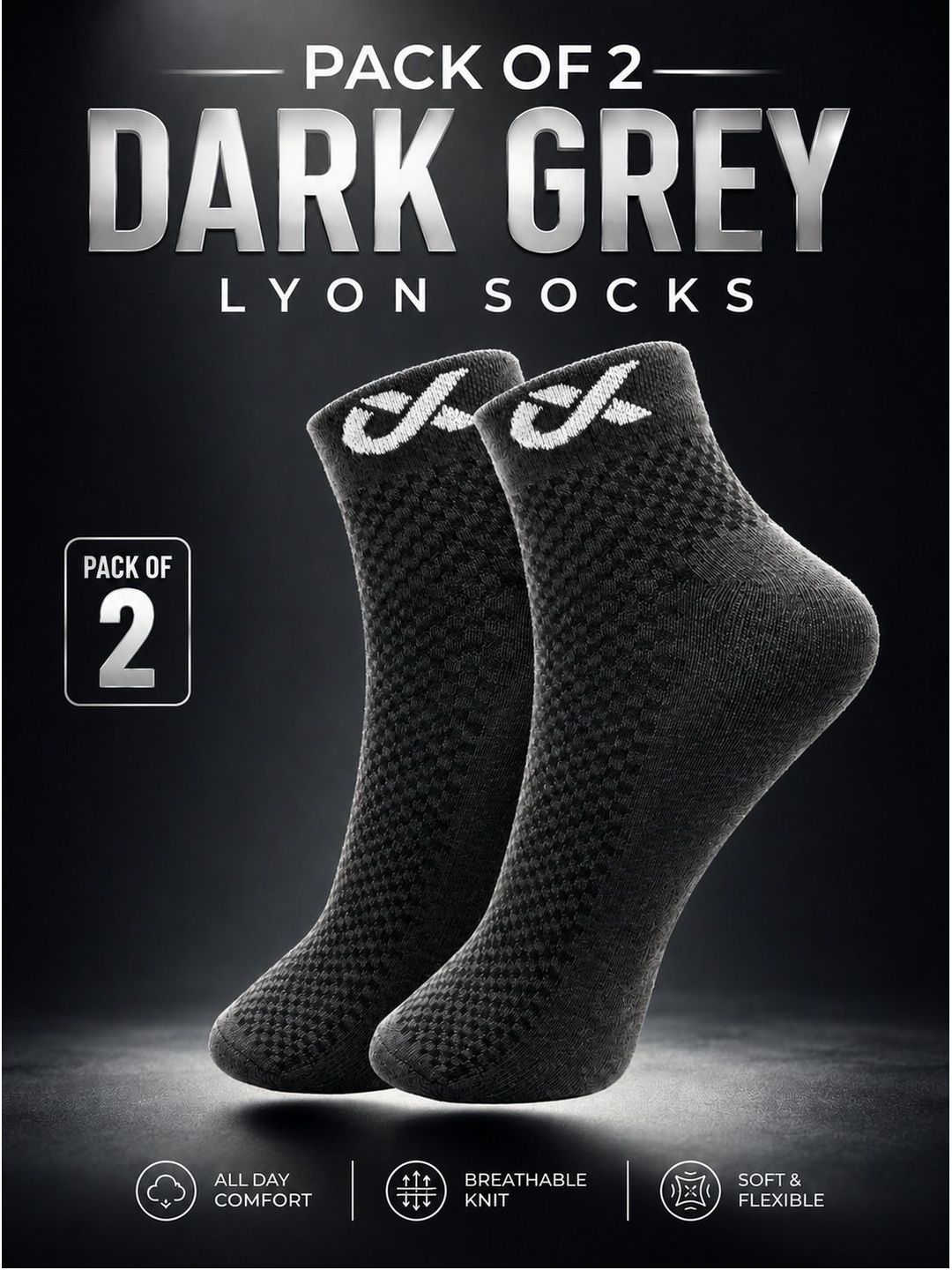 xjarvis women pack of 2 cotton patterned ankle length socks