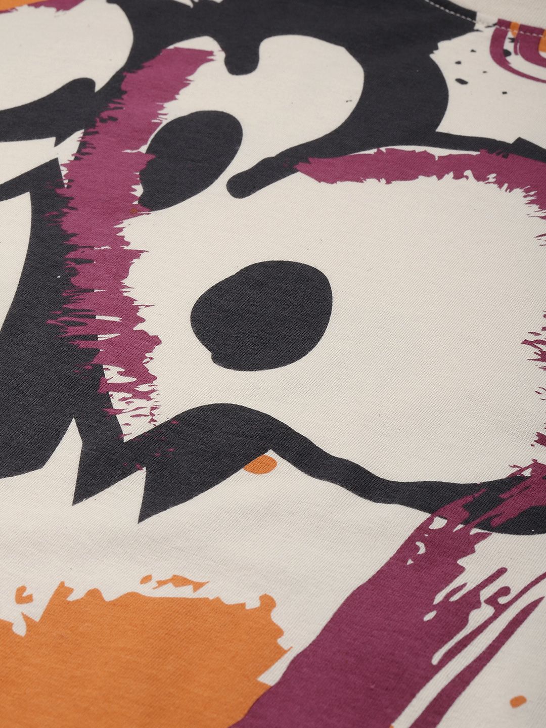 the roadster life co. printed drop shoulder sleeves pure cotton oversized t shirt