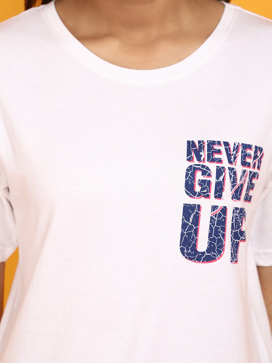 v mart round neck short sleeves typography printed cotton t shirt