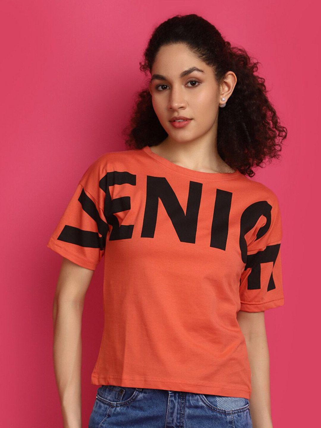 v mart typography printed drop shoulder sleeves cotton casual t shirt