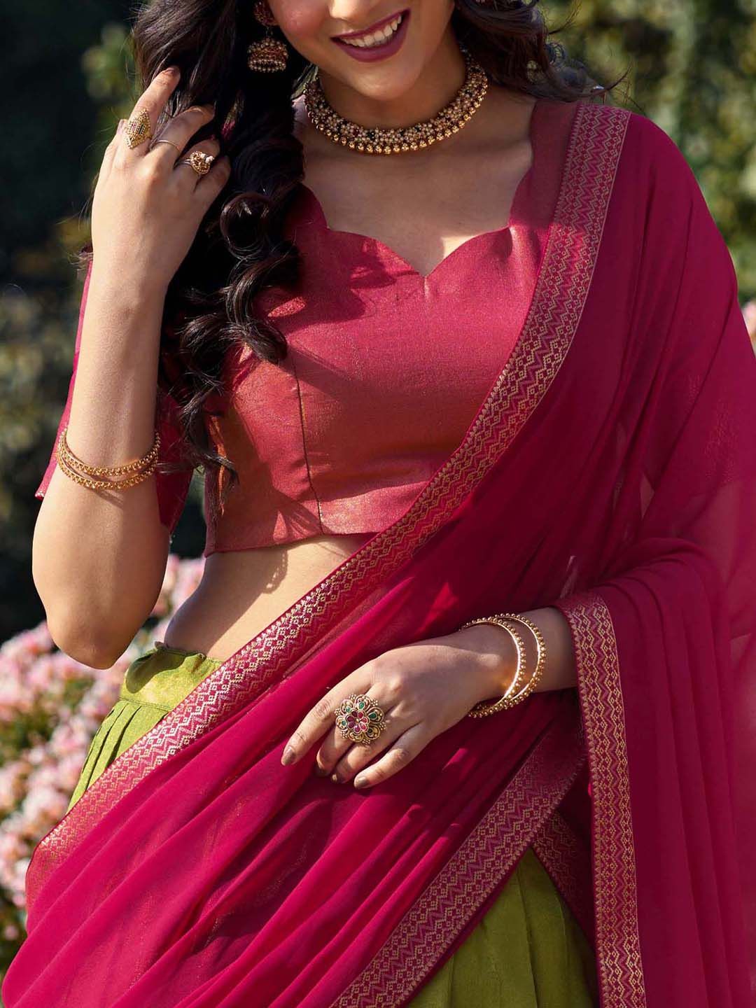 looknbook art semi stitched lehenga & unstitched blouse with dupatta looknbook art semi stitched lehenga & unstitched blouse with dupatta