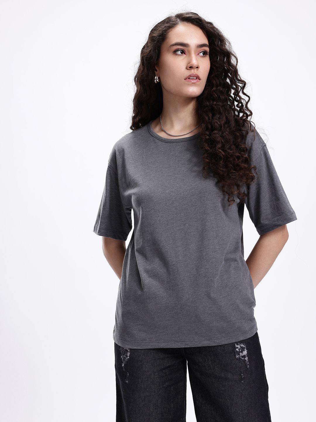 kook n keech drop shoulder sleeves oversized t shirt