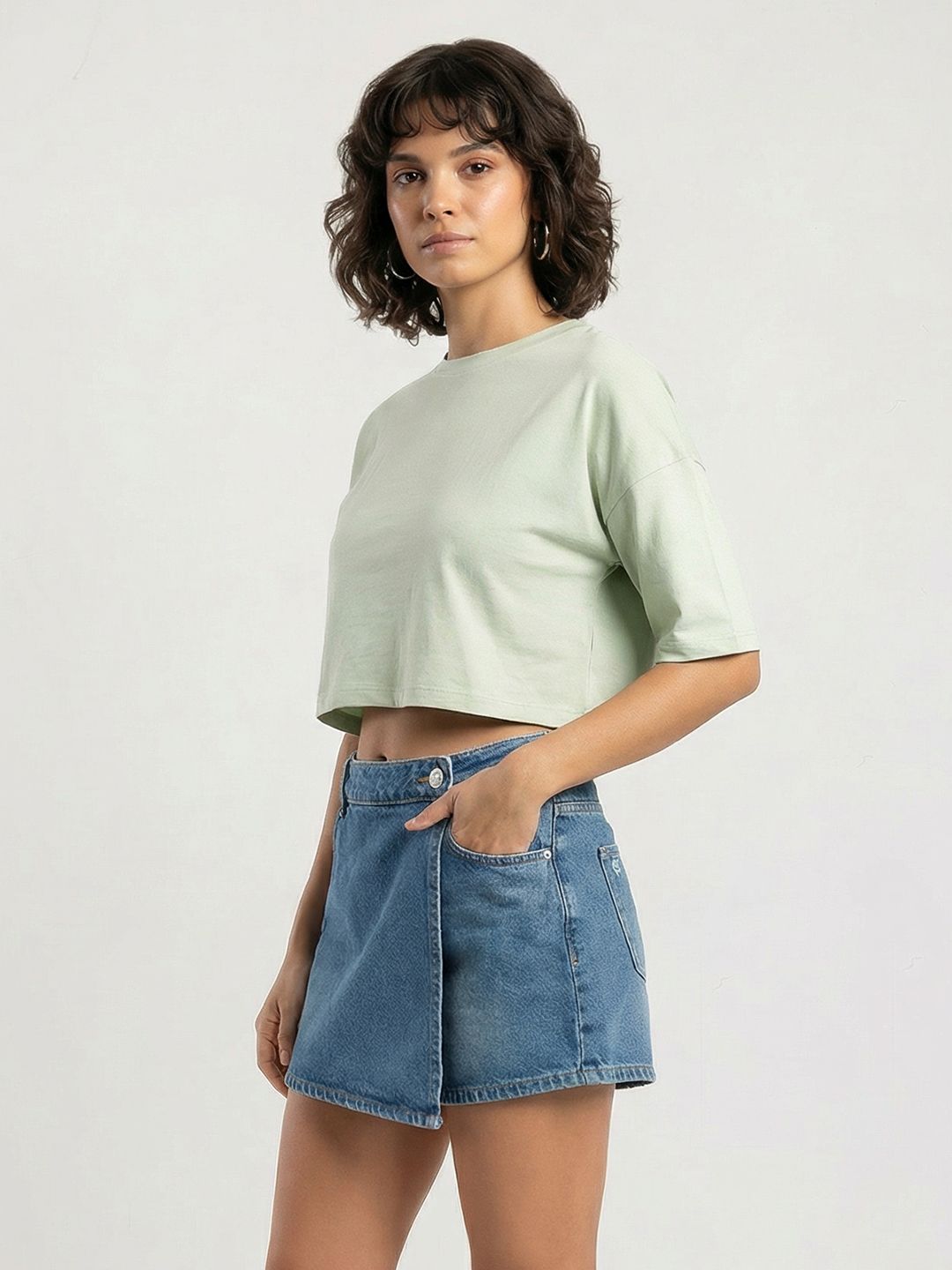the roadster life co. drop shoulder sleeves pure cotton t shirt