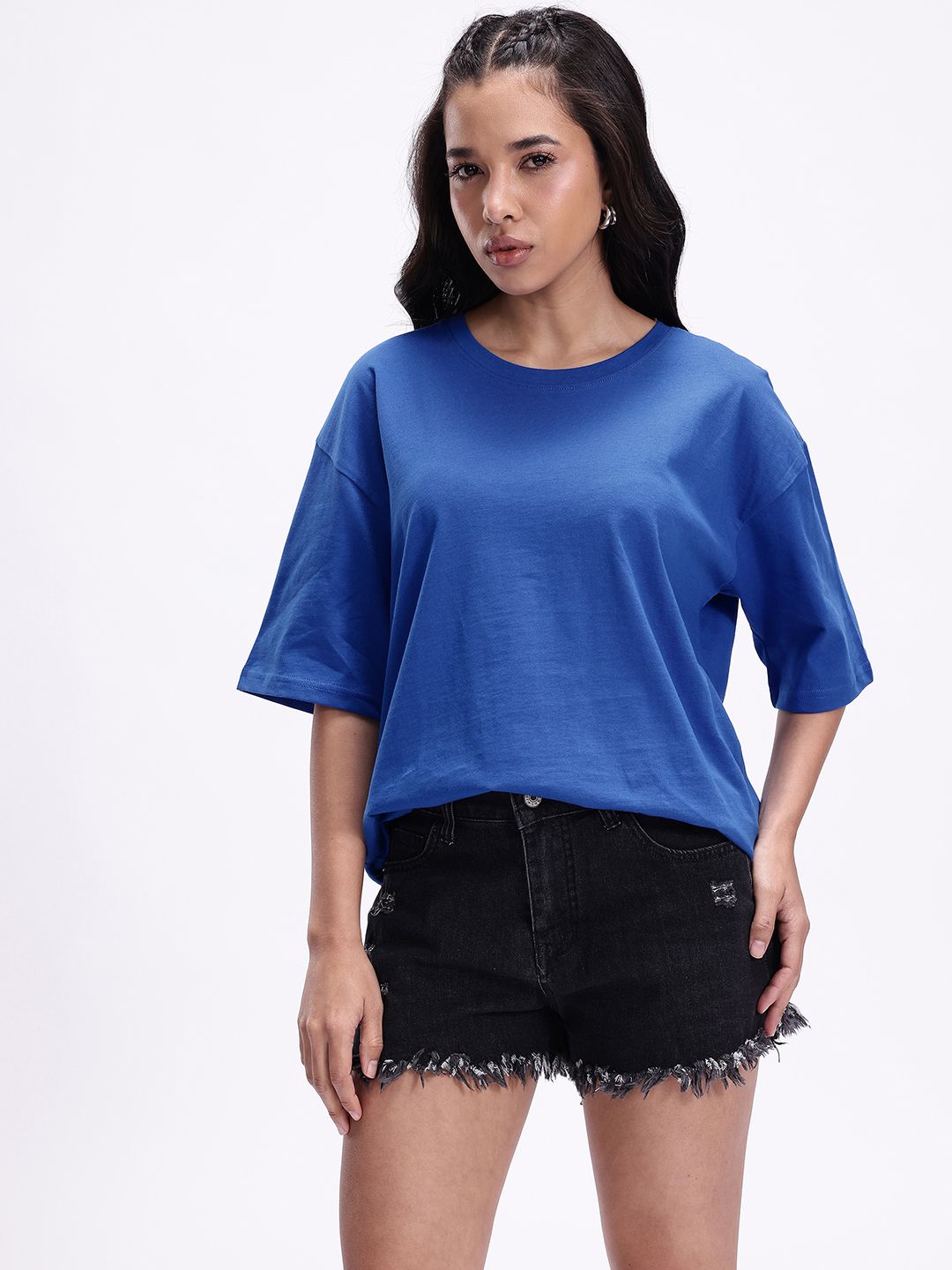 kook n keech drop shoulder sleeves pure cotton oversized t shirt