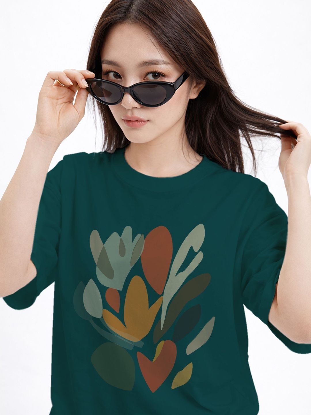 the roadster lifestyle co printed organic cotton round neck oversized tshirt
