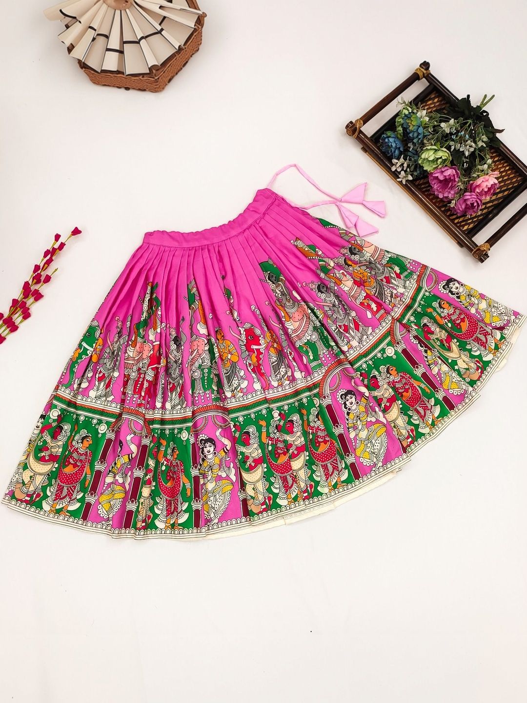 katrodiya enterprise girls printed kalamkari ready to wear lehenga & katrodiya enterprise girls printed kalamkari ready to wear lehenga &