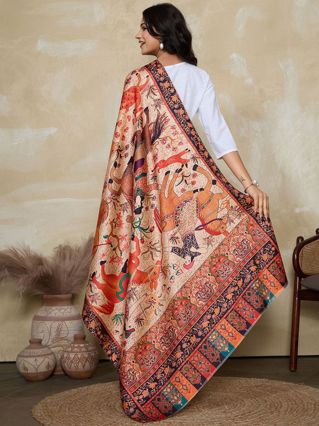 weavers villa women digital graphic printed winter shawl weavers villa women digital graphic printed winter shawl