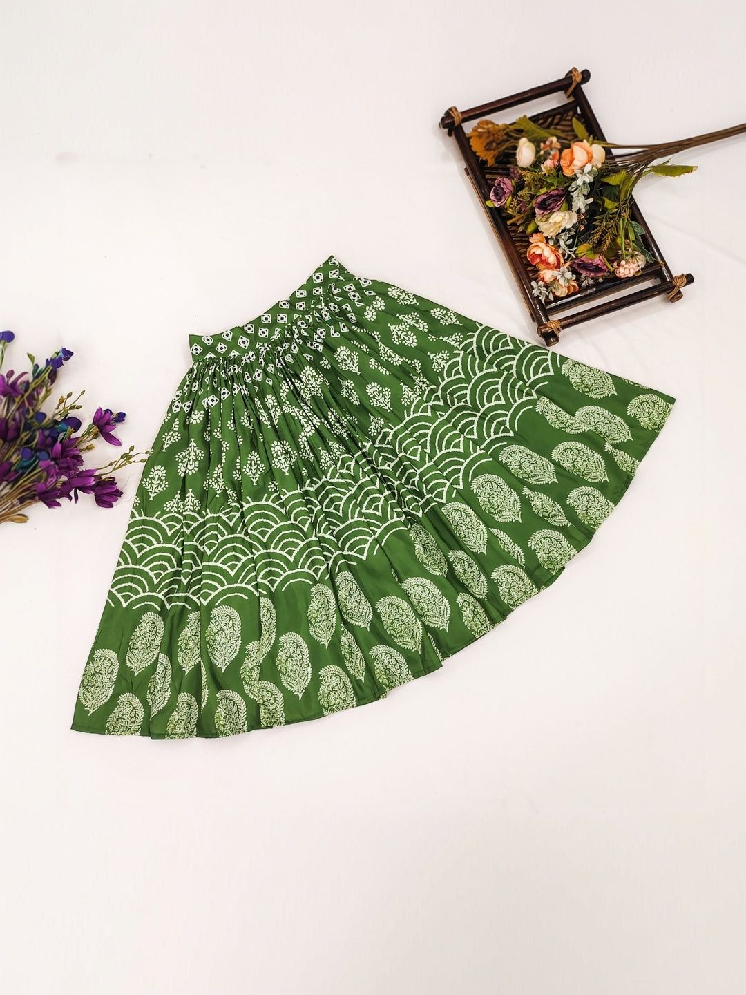 katrodiya enterprise girls printed block print ready to wear lehenga & katrodiya enterprise girls printed block print ready to wear lehenga &