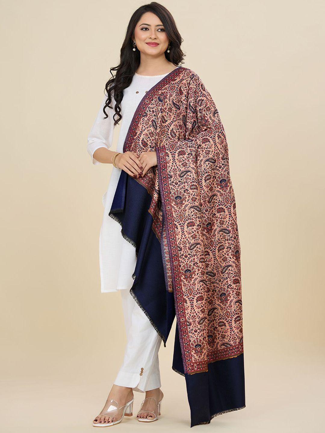 weavers villa women floral woven design winter shawl weavers villa women floral woven design winter shawl