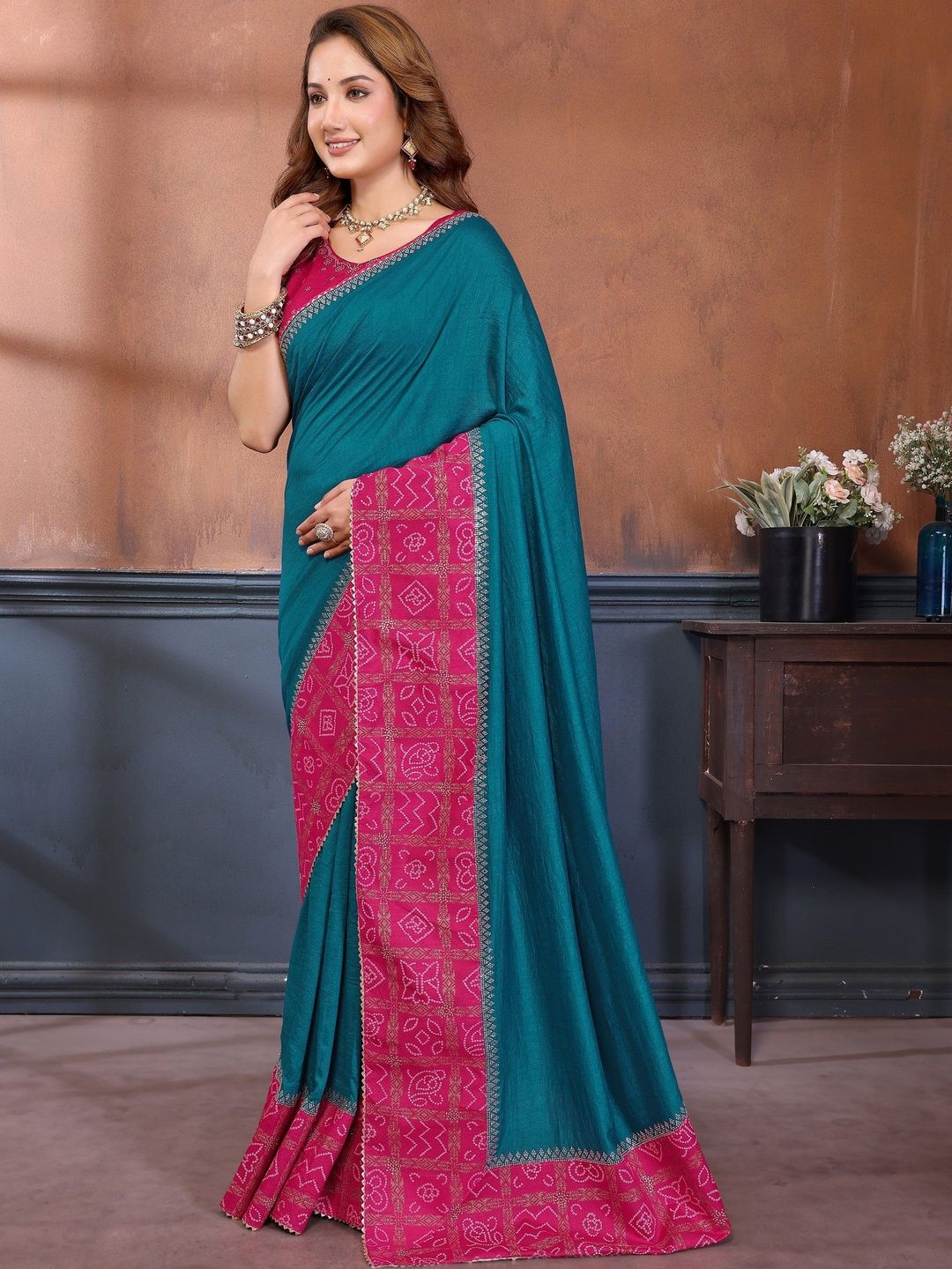 panzora ethnic motifs embroidered silk blend heavy work bandhani saree panzora ethnic motifs embroidered silk blend heavy work bandhani saree