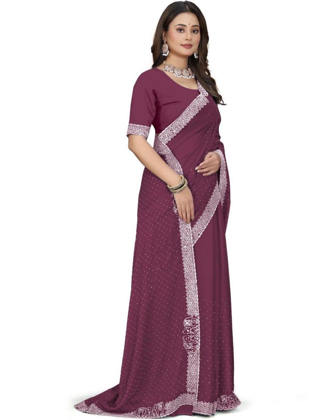 sheth shyamalyo embellished sequinned pure georgette heavy work saree sheth shyamalyo embellished sequinned pure georgette heavy work saree