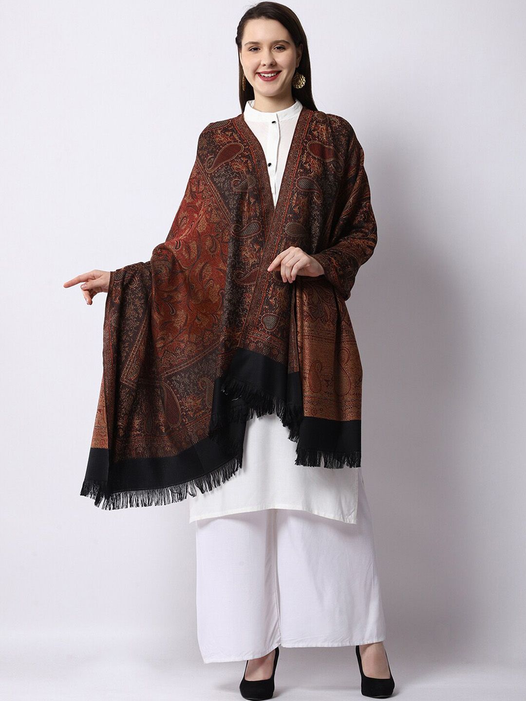 weavers villa women paisley woven design winter shawl weavers villa women paisley woven design winter shawl