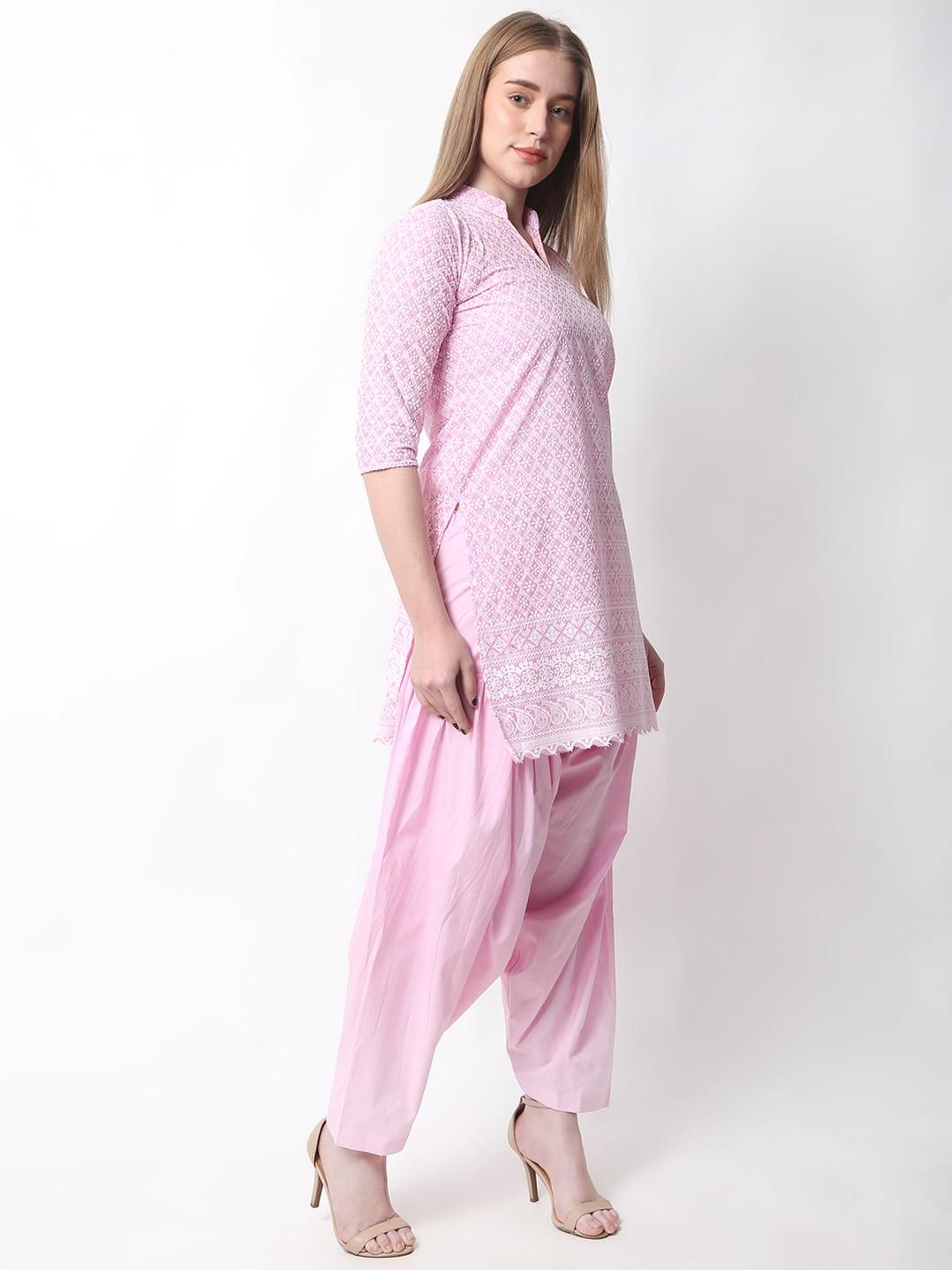 mytrendzs baby pink pure cotton pleated patiala salwar mytrendzs baby pink pure cotton pleated patiala salwar