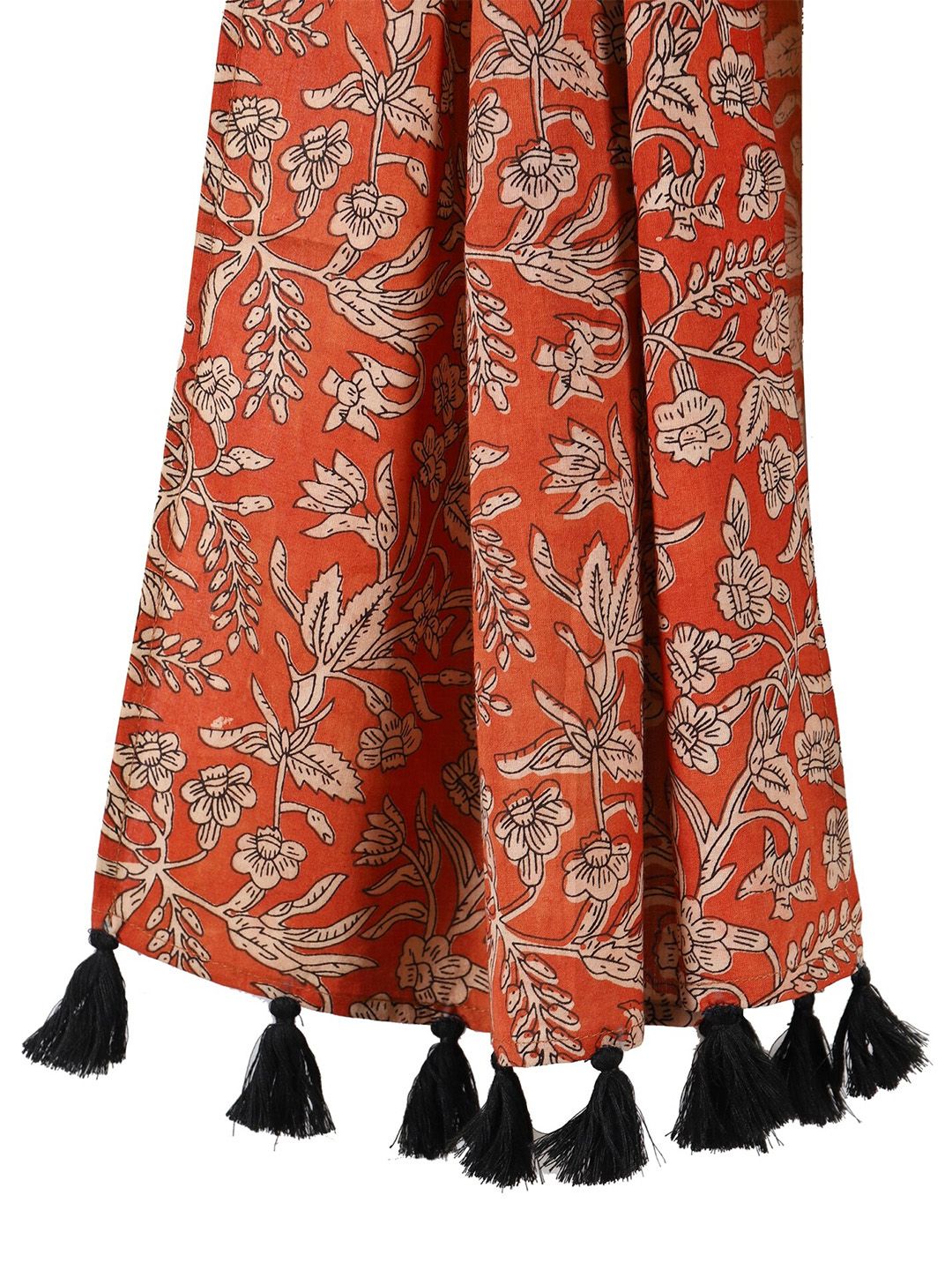 handicraft palace women floral printed cotton tasseled scarf handicraft palace women floral printed cotton tasseled scarf