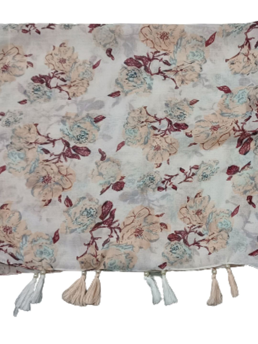 poshampaa be desi women pack of 2 floral printed scarf with tasselled border poshampaa be desi women pack of 2 floral printed scarf with tasselled border