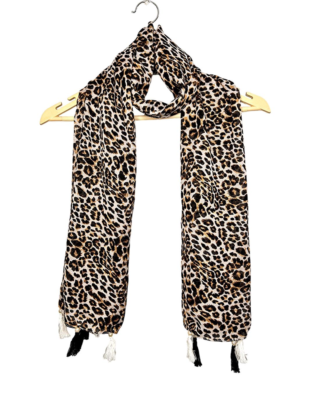 poshampaa be desi women set of 2 animal printed scarfs with tasselled border poshampaa be desi women set of 2 animal printed scarfs with tasselled border