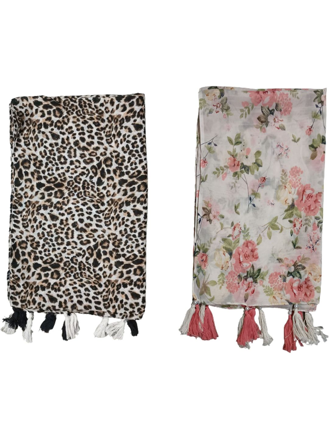 poshampaa be desi women pack of 2 printed scarf with tasselled border poshampaa be desi women pack of 2 printed scarf with tasselled border