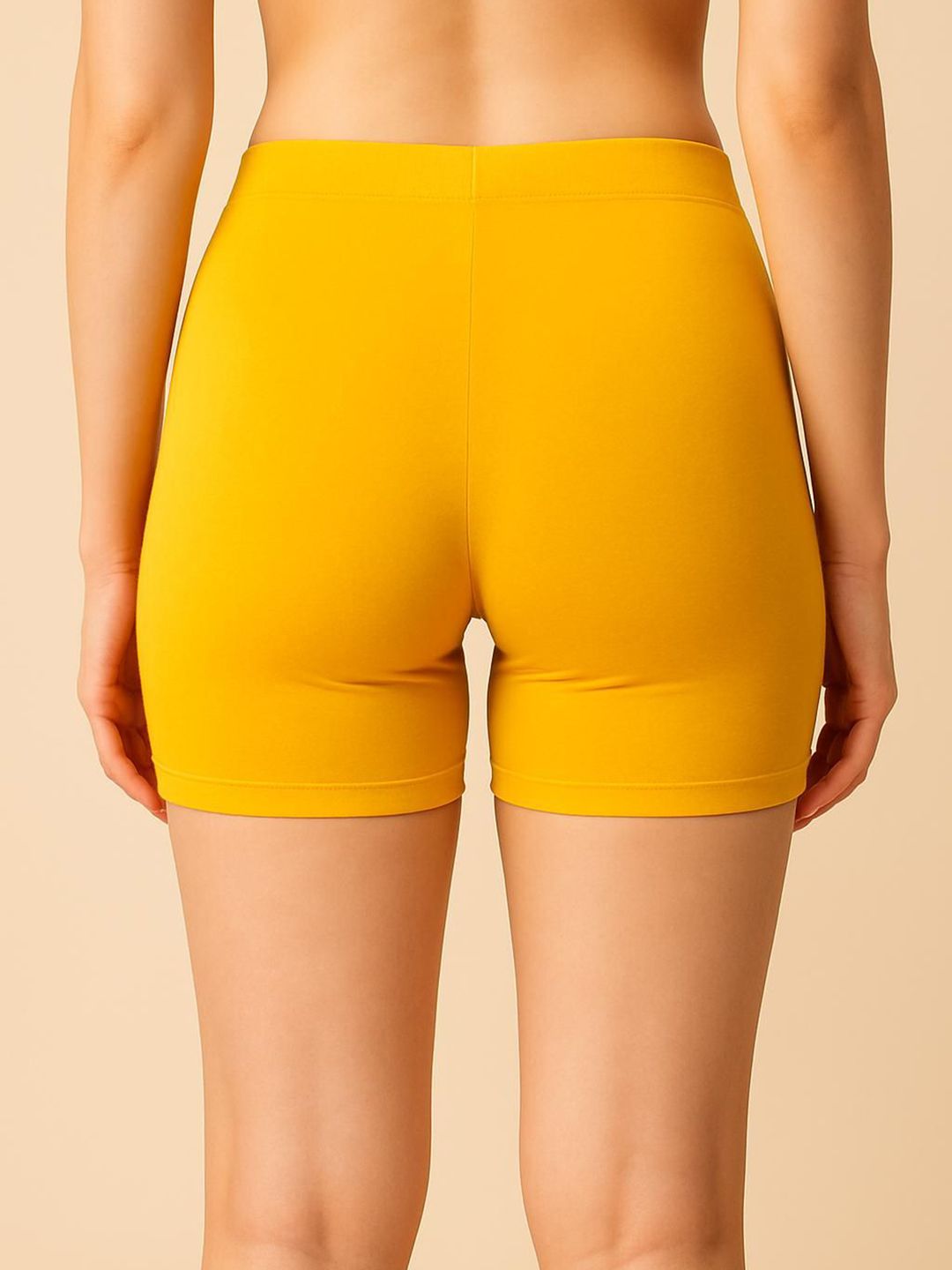 apraa & parma women solid slim fit mid rise cycling sports shorts