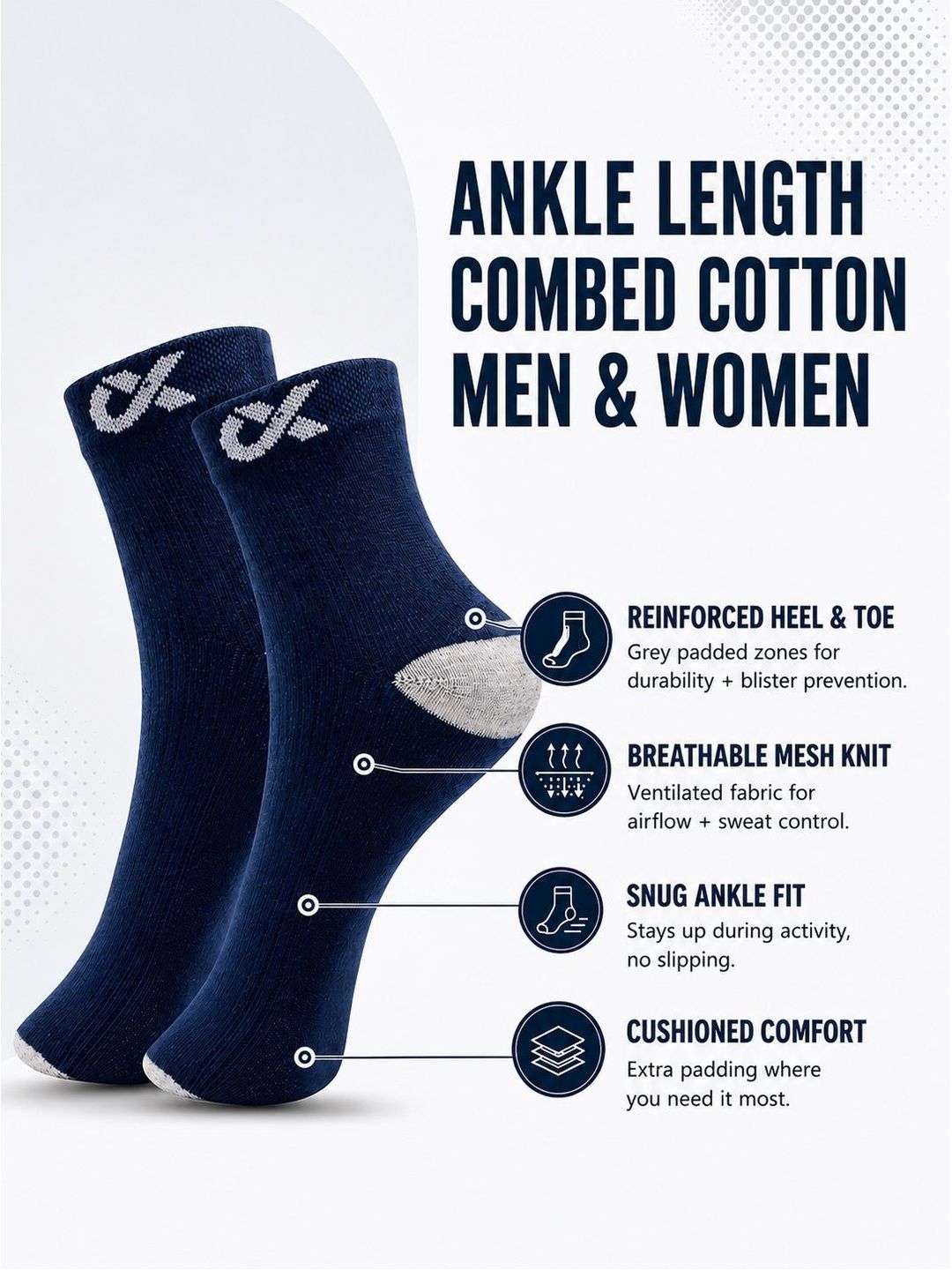 xjarvis women pack of 2 cotton blend colourblocked ankle length socks