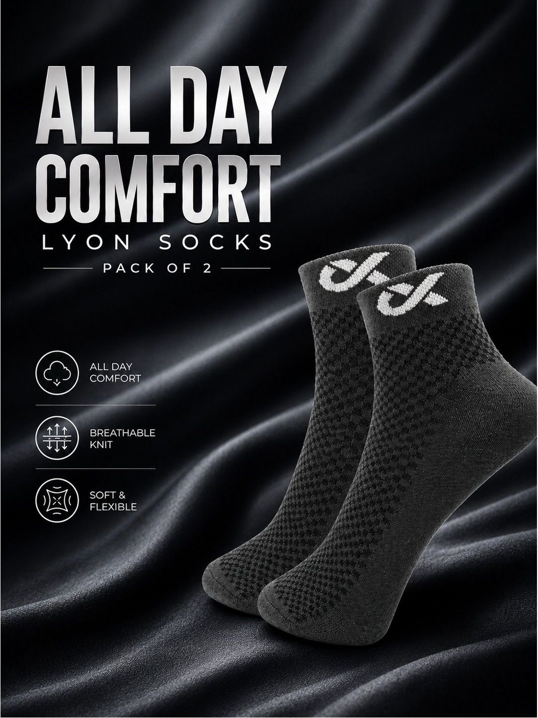 xjarvis women pack of 2 cotton patterned ankle length socks