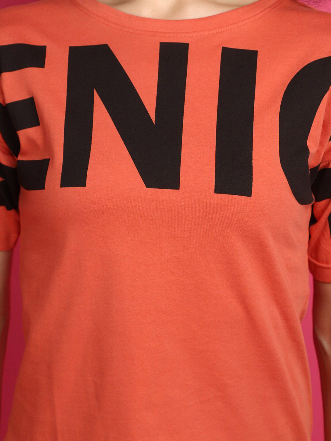 v mart typography printed drop shoulder sleeves cotton casual t shirt