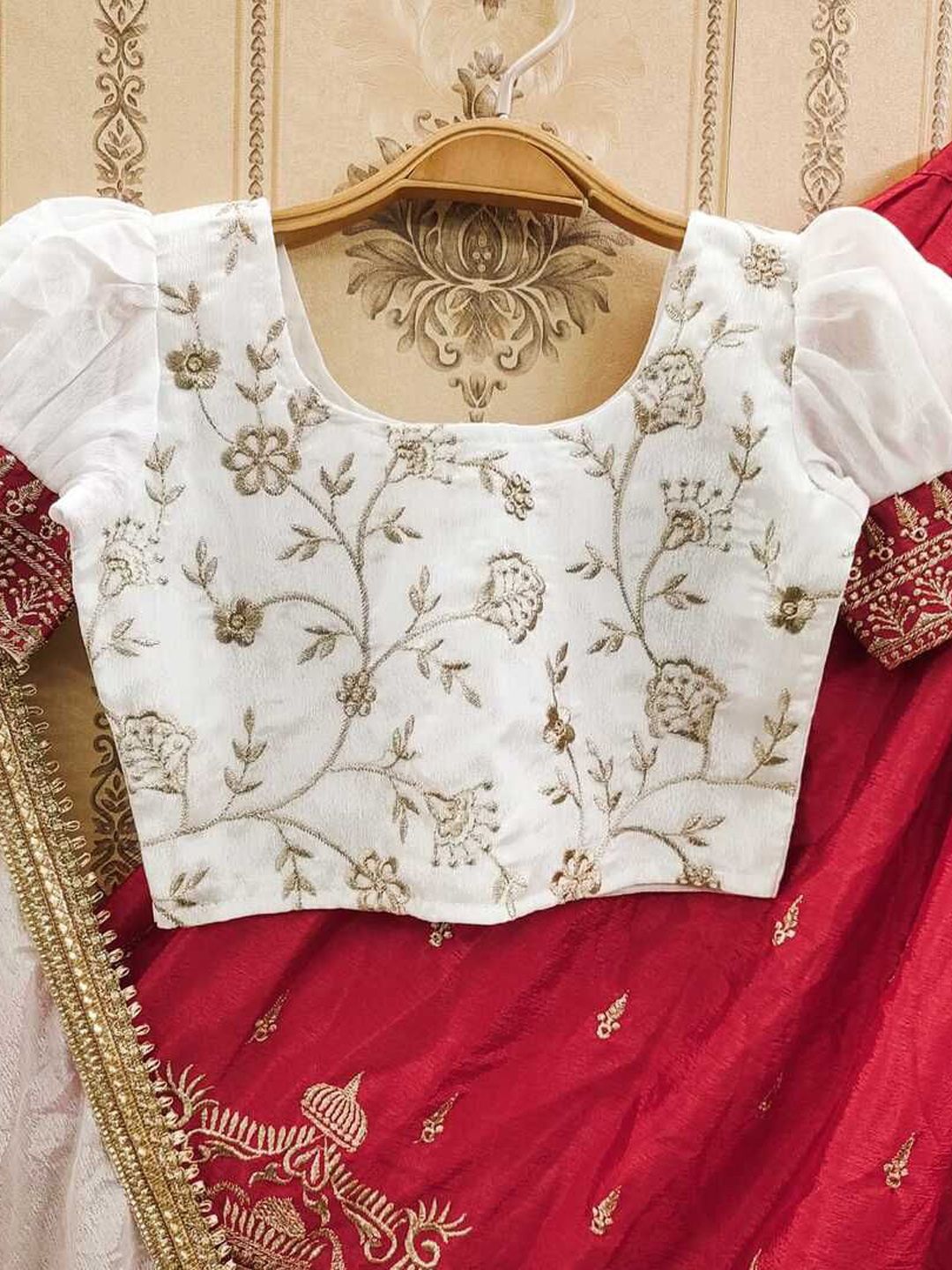 jovk design girls embroidered ready to wear lehenga & blouse with dupatta jovk design girls embroidered ready to wear lehenga & blouse with dupatta