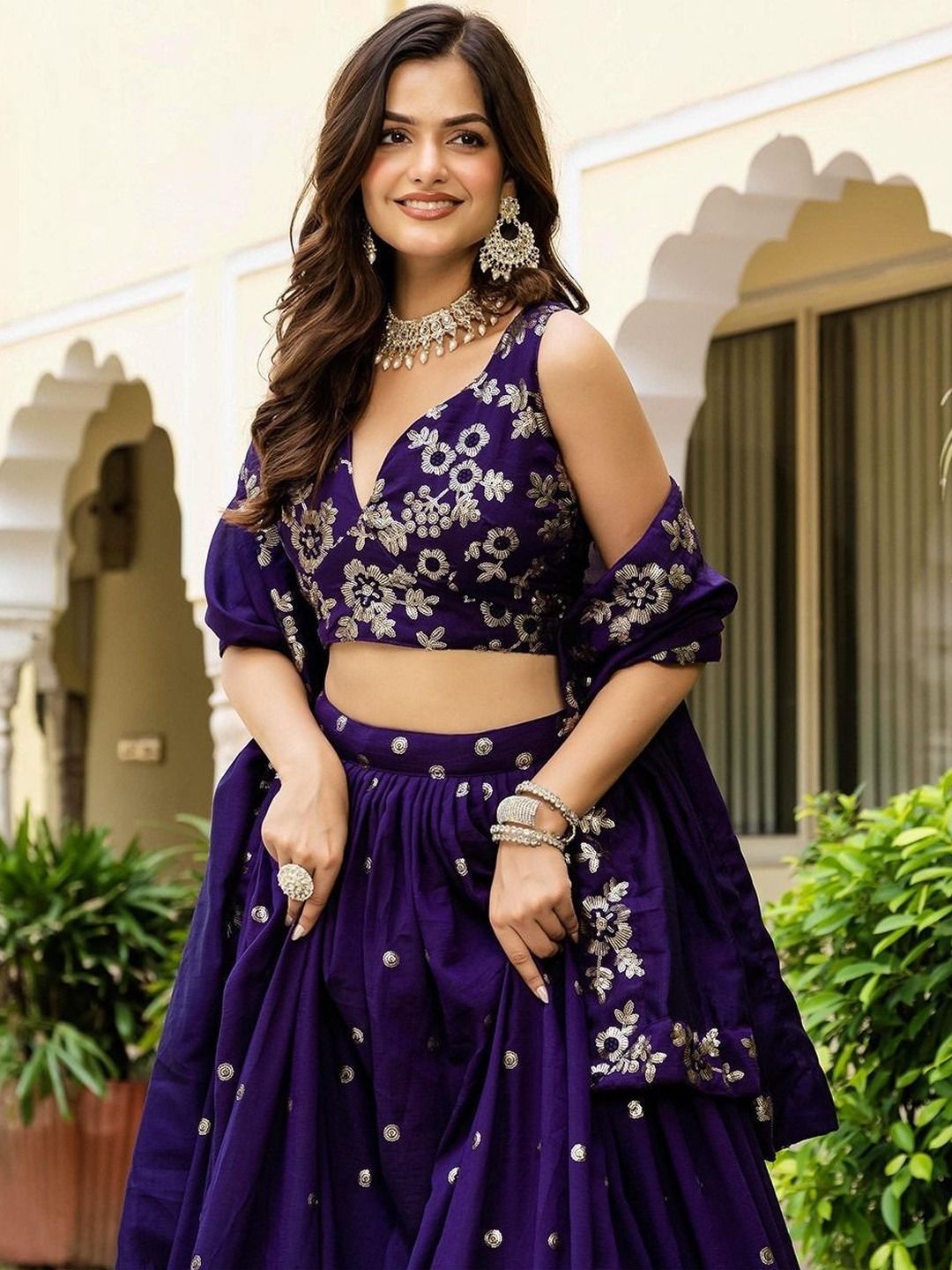 reelove factory embellished sequinned ready to wear lehenga & blouse with dupatta reelove factory embellished sequinned ready to wear lehenga & blouse with dupatta