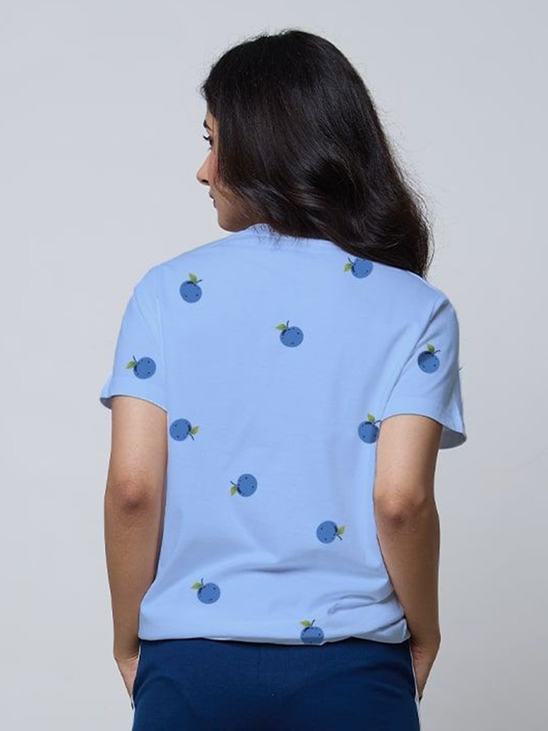 dky women printed round neck extended sleeves pockets t shirt