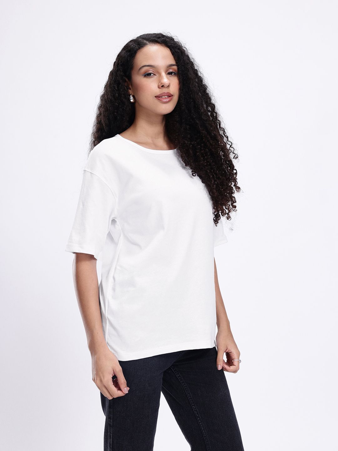 kook n keech drop shoulder sleeves pure cotton oversized t shirt
