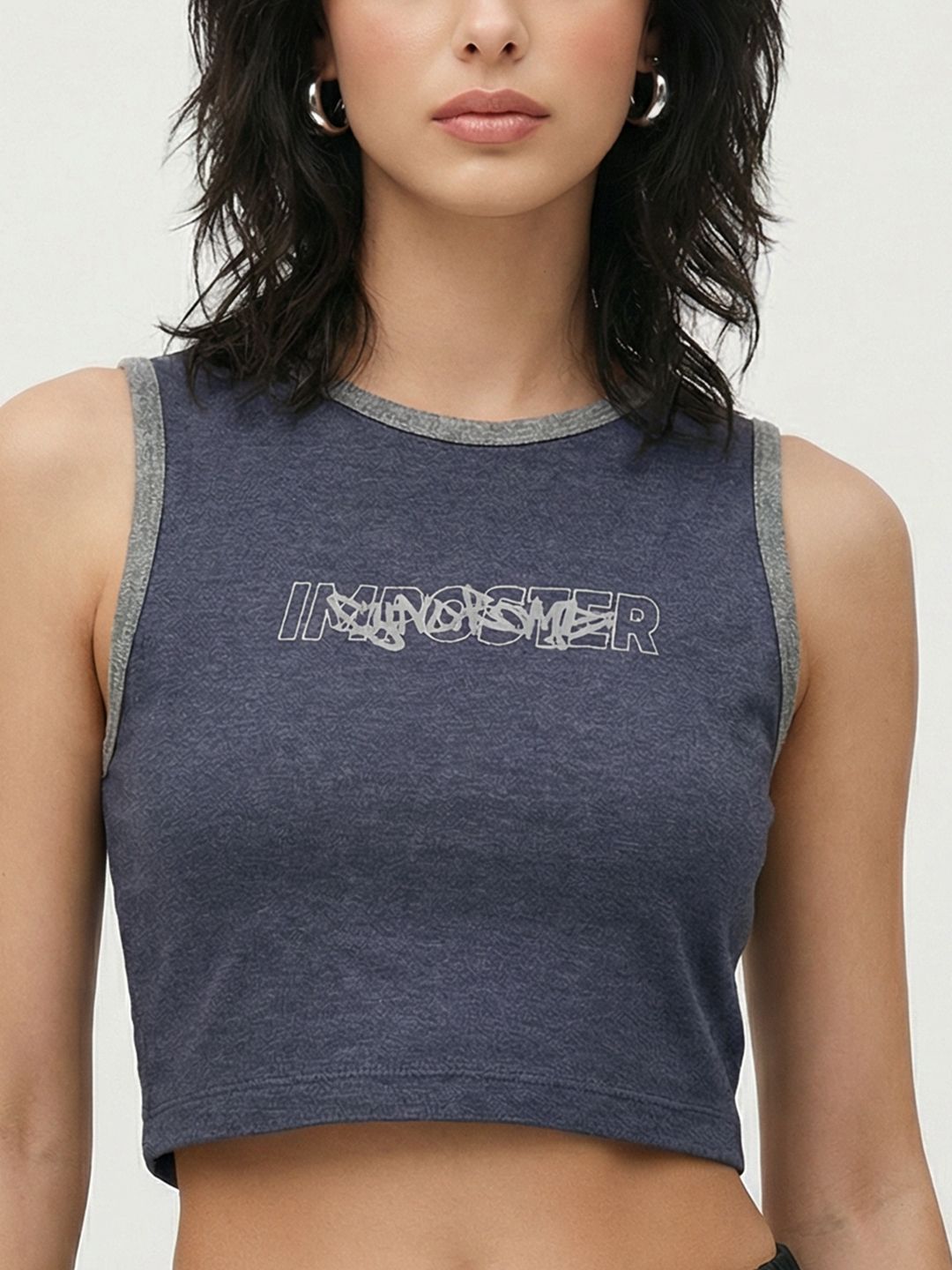 the roadster life co. typography printed slim fit super crop t shirt
