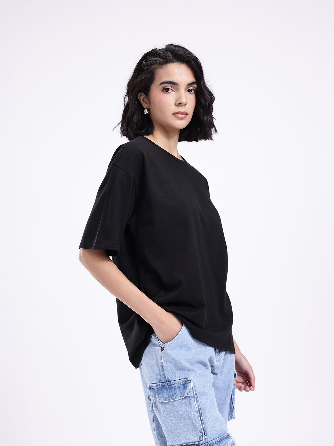 kook n keech drop shoulder sleeves pure cotton oversized t shirt