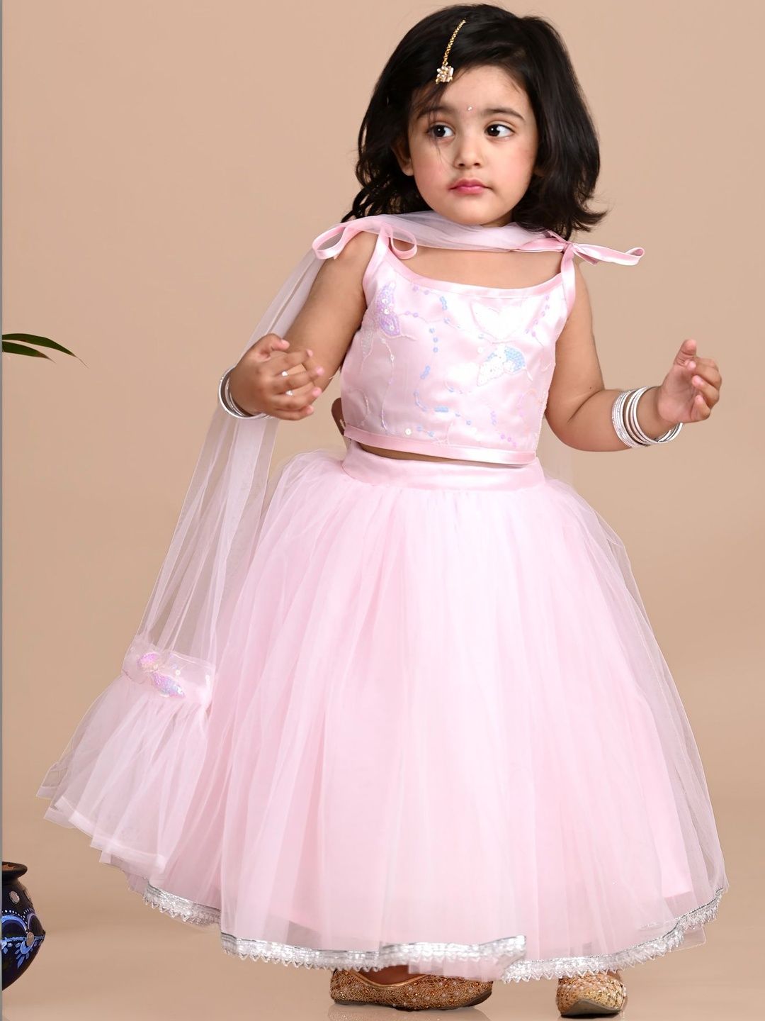 titrit girls embellished sequinned ready to wear lehenga & blouse with dupatta titrit girls embellished sequinned ready to wear lehenga & blouse with dupatta