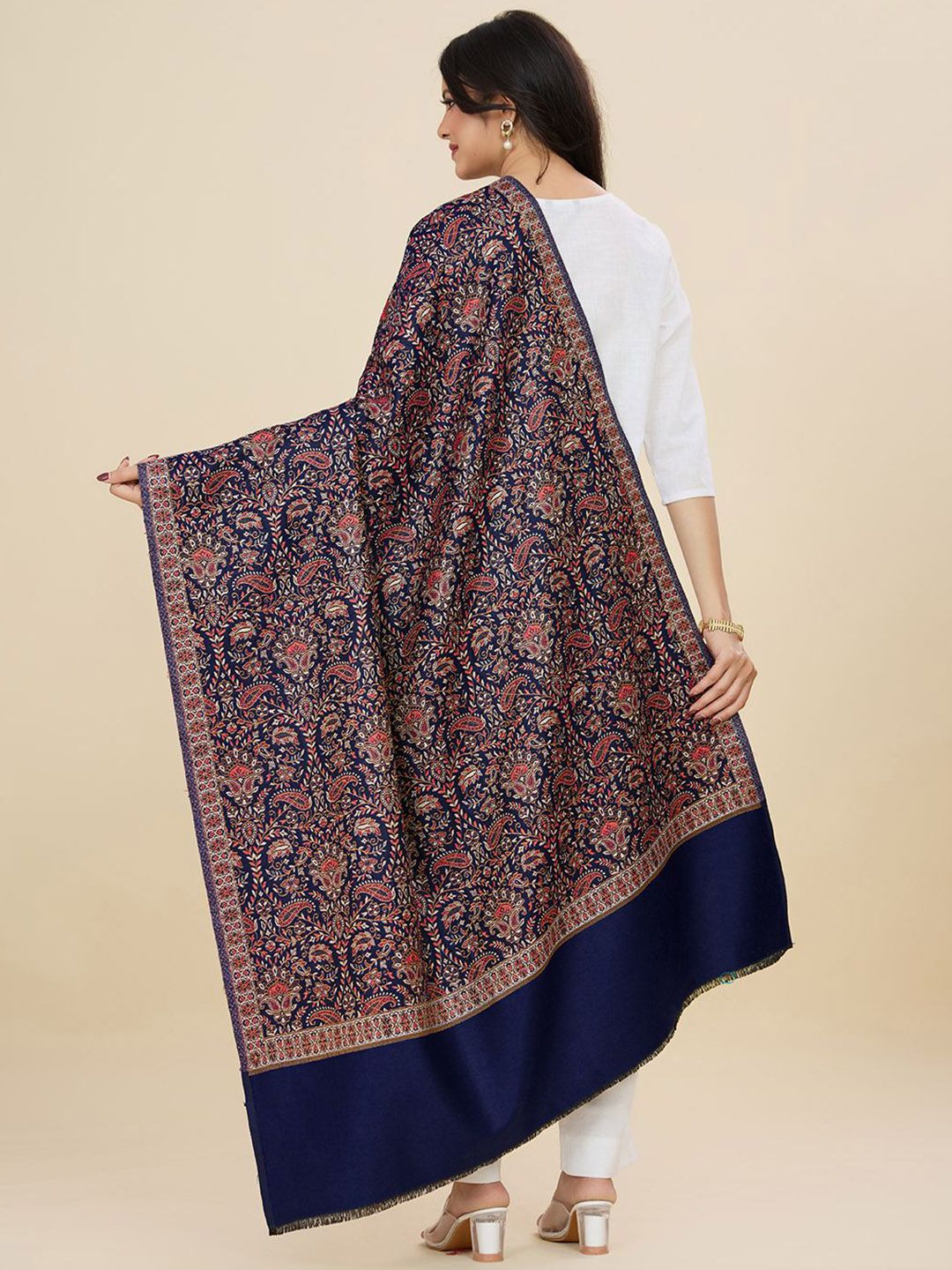 weavers villa women floral woven design winter shawl weavers villa women floral woven design winter shawl