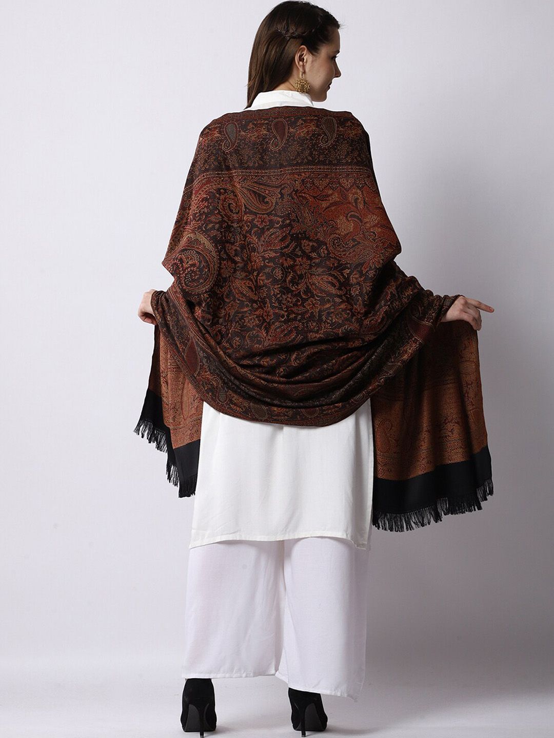 weavers villa women paisley woven design winter shawl weavers villa women paisley woven design winter shawl