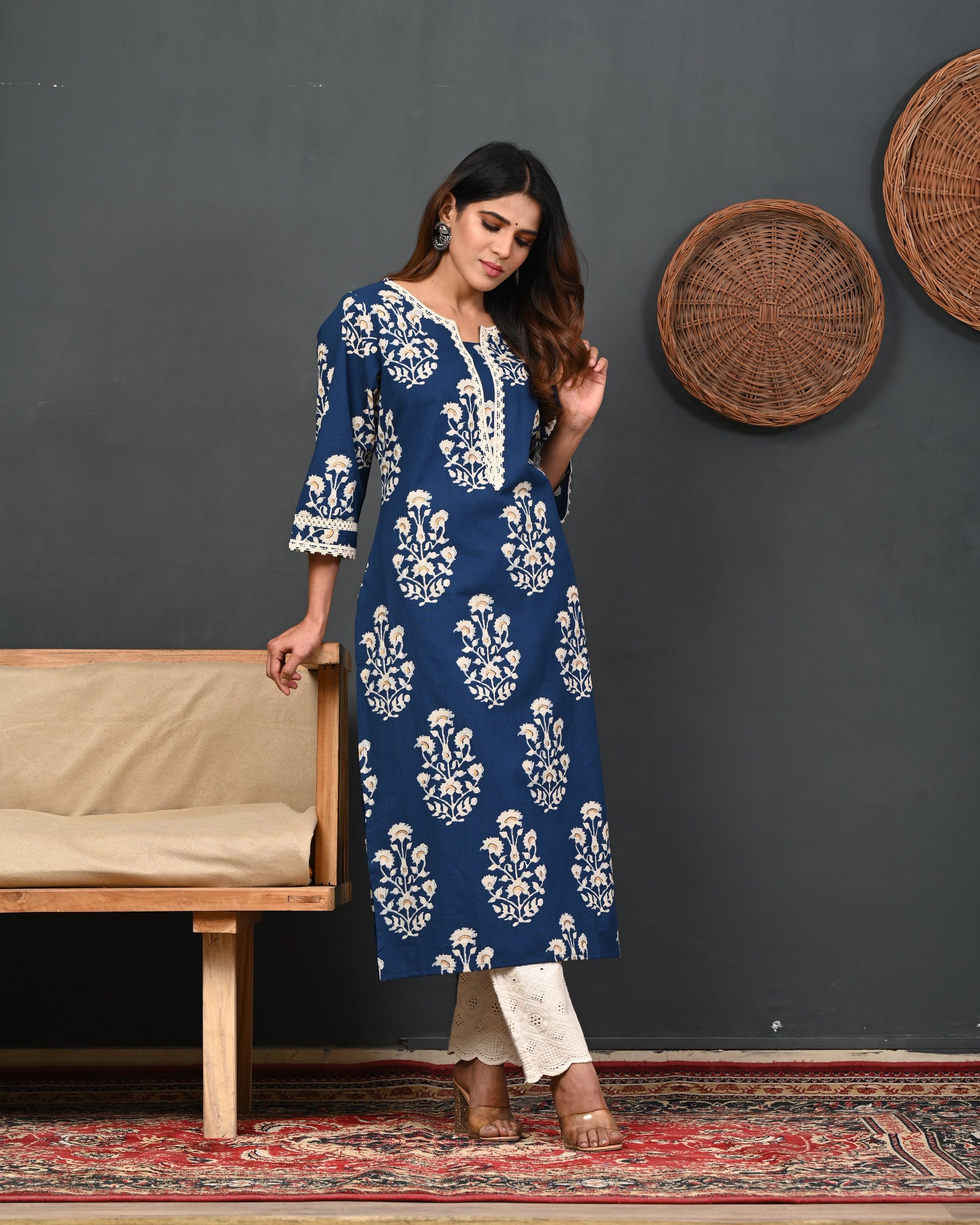rimeline floral printed notch neck straight kurta rimeline floral printed notch neck straight kurta